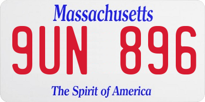 MA license plate 9UN896