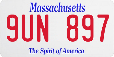 MA license plate 9UN897