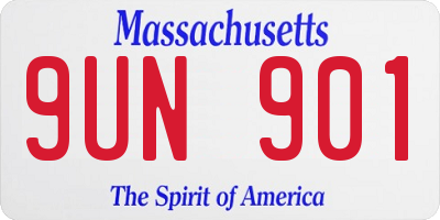 MA license plate 9UN901