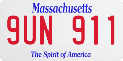 MA license plate 9UN911