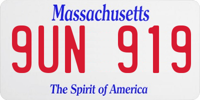 MA license plate 9UN919