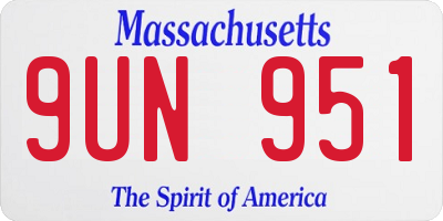MA license plate 9UN951