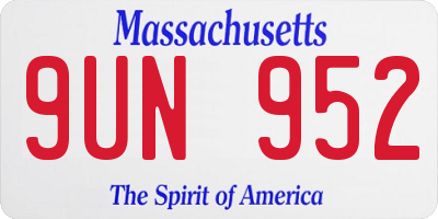 MA license plate 9UN952