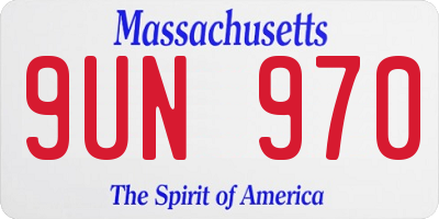 MA license plate 9UN970