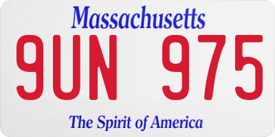 MA license plate 9UN975