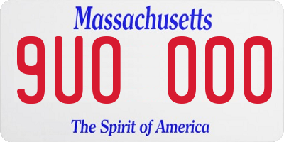 MA license plate 9UO000