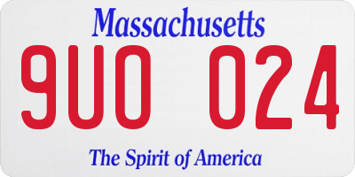MA license plate 9UO024