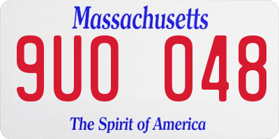 MA license plate 9UO048