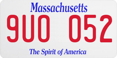 MA license plate 9UO052
