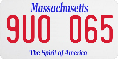 MA license plate 9UO065