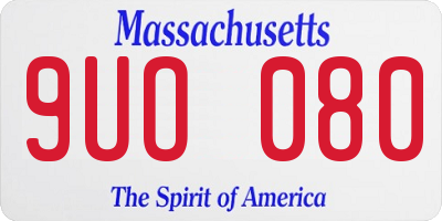 MA license plate 9UO080