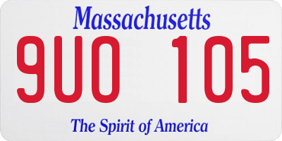 MA license plate 9UO105