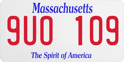MA license plate 9UO109
