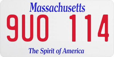 MA license plate 9UO114