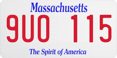 MA license plate 9UO115