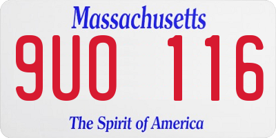 MA license plate 9UO116