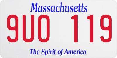 MA license plate 9UO119
