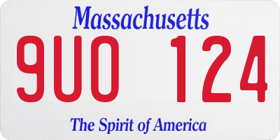 MA license plate 9UO124