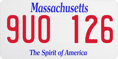 MA license plate 9UO126