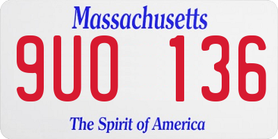 MA license plate 9UO136