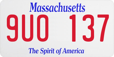 MA license plate 9UO137