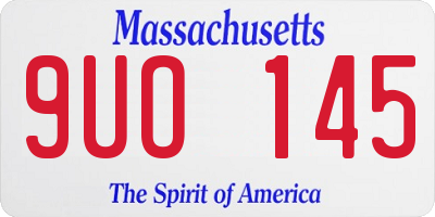 MA license plate 9UO145
