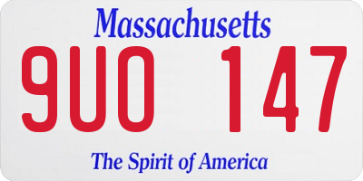 MA license plate 9UO147