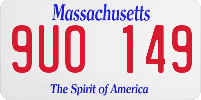 MA license plate 9UO149