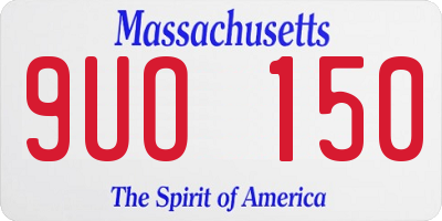 MA license plate 9UO150