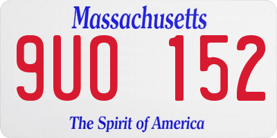 MA license plate 9UO152