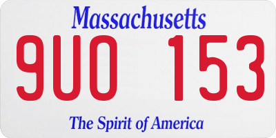 MA license plate 9UO153
