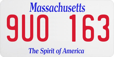 MA license plate 9UO163