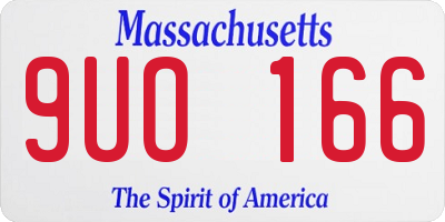 MA license plate 9UO166