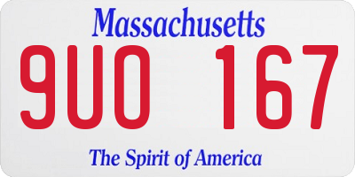 MA license plate 9UO167