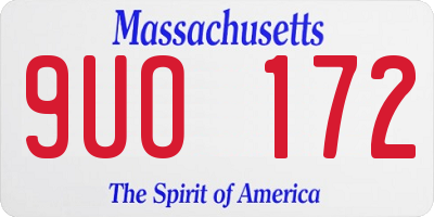 MA license plate 9UO172