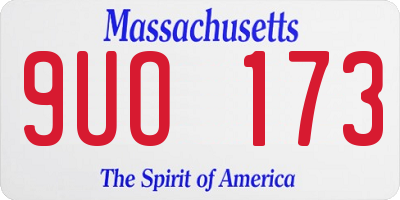 MA license plate 9UO173