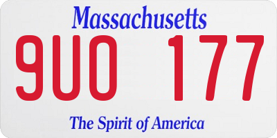 MA license plate 9UO177