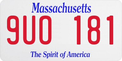 MA license plate 9UO181