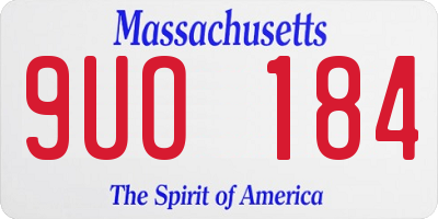 MA license plate 9UO184