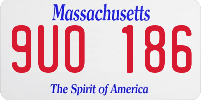MA license plate 9UO186