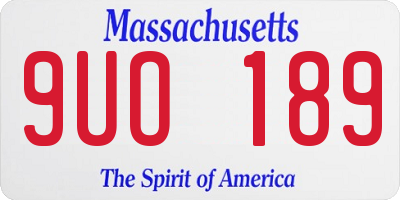MA license plate 9UO189
