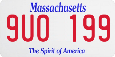 MA license plate 9UO199
