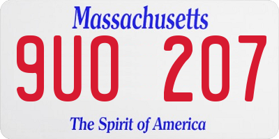 MA license plate 9UO207