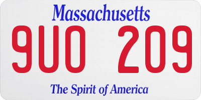 MA license plate 9UO209