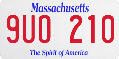 MA license plate 9UO210