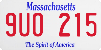 MA license plate 9UO215