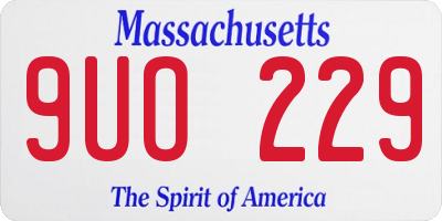 MA license plate 9UO229