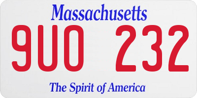 MA license plate 9UO232