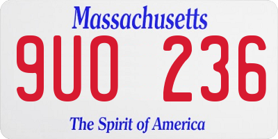 MA license plate 9UO236