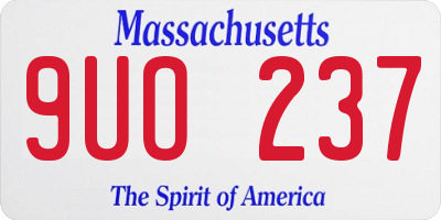 MA license plate 9UO237